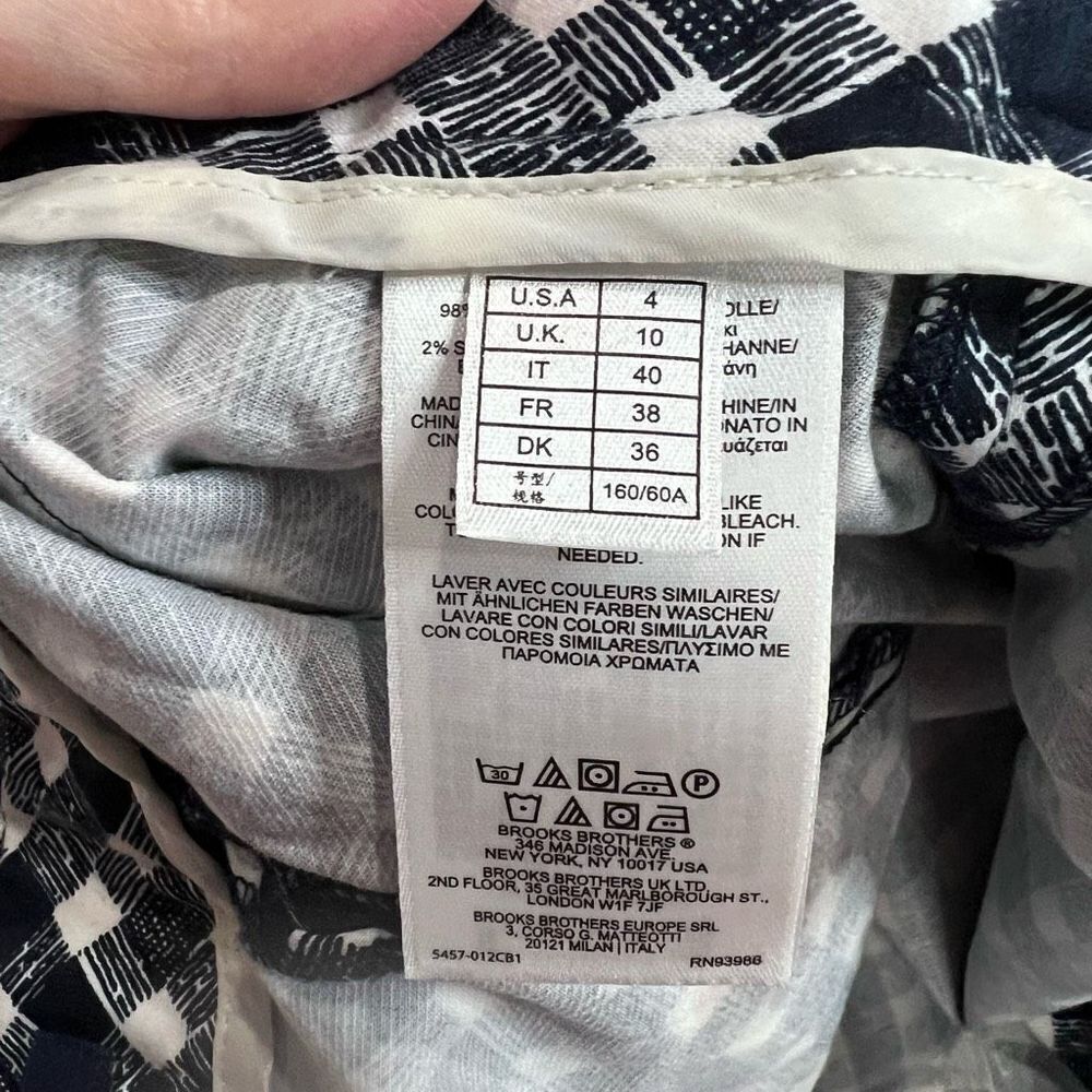Brooks Brothers Blue & White Pattern Natalie Fit Career Casual Pants Womens 4 - Picture 4 of 10